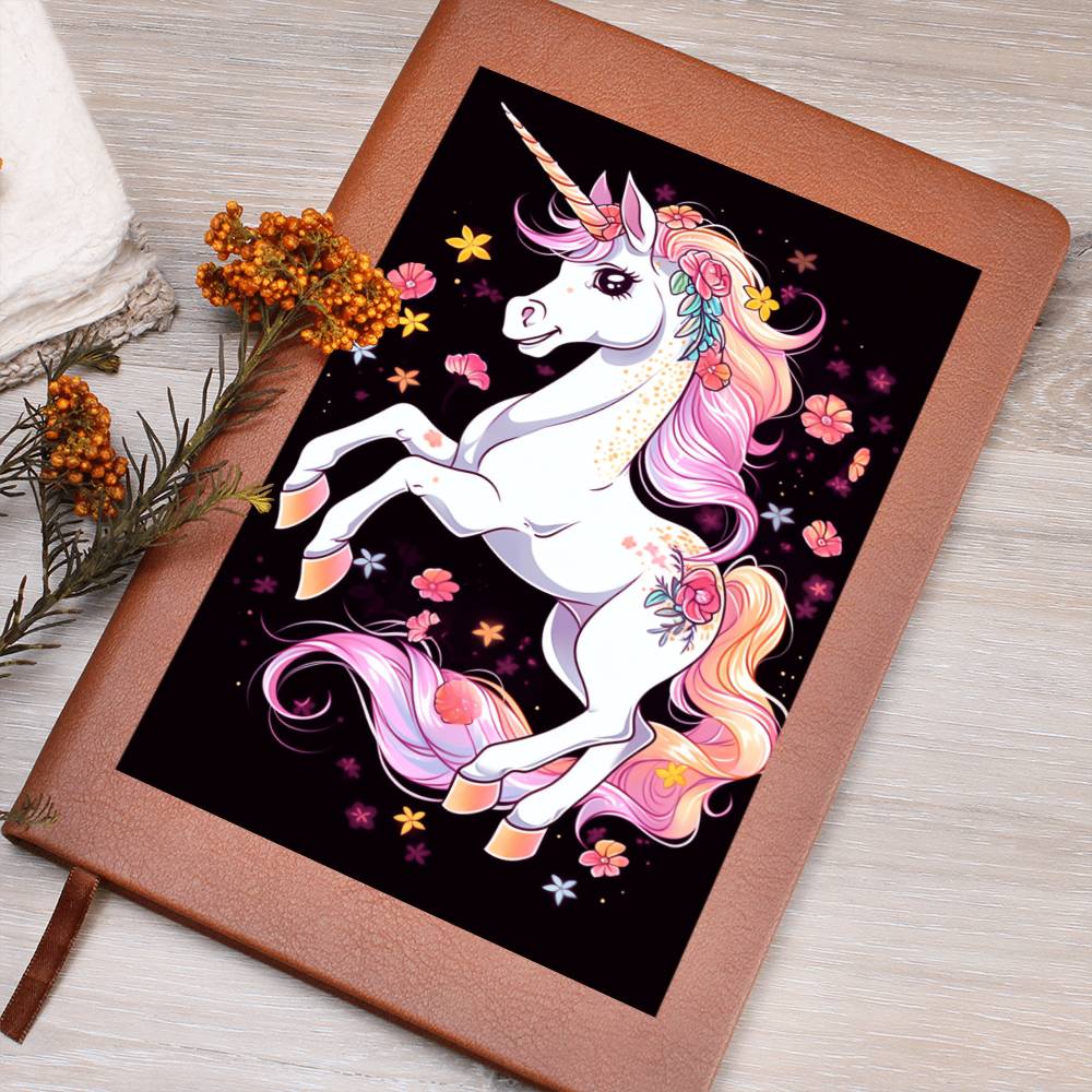 Cute Unicorn 098 - Vegan Leather Journal