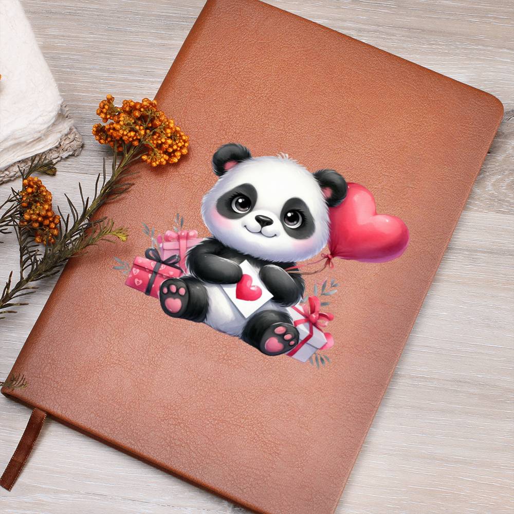 Valentine's Day Panda 023 - Vegan Leather Journal