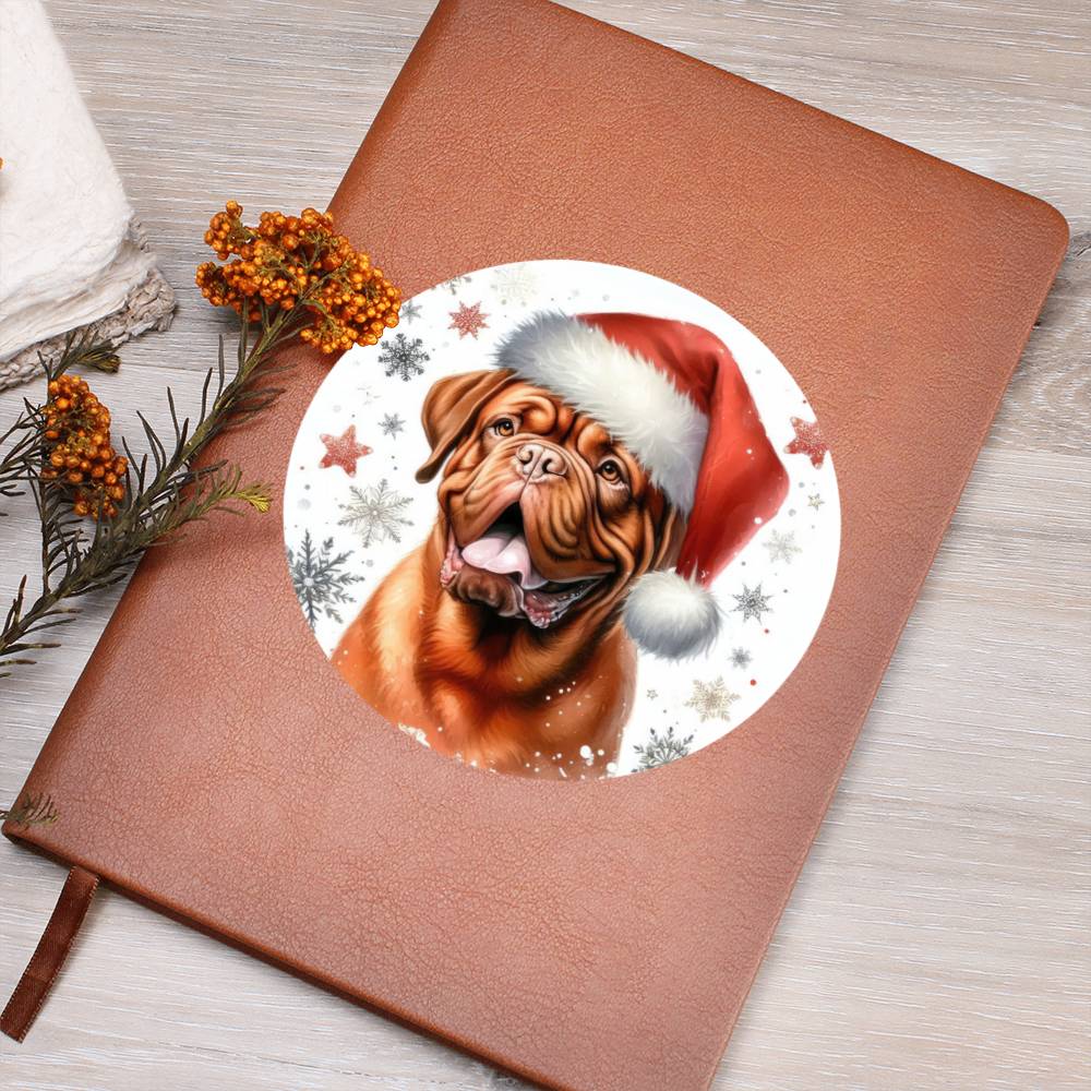 Christmas Dog - Dogue de Bordeaux - Vegan Leather Journal