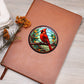 Christmas Red Cardinal Stained Glass Design 028 - Vegan Leather Journal