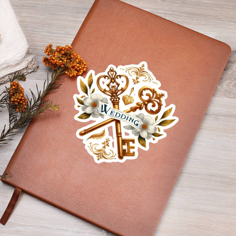 Luxury Wedding Decor Sticker 063 - Vegan Leather Journal