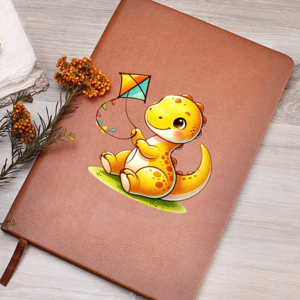 Colorful Baby Dinosaur 003 - Vegan Leather Journal