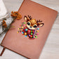 Cute Christmas Reindeer 011 - Vegan Leather Journal