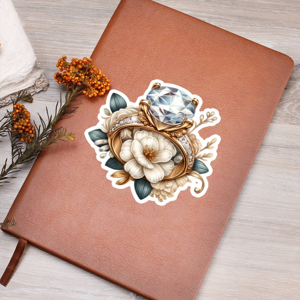 Luxury Wedding Decor Sticker 002 - Vegan Leather Journal