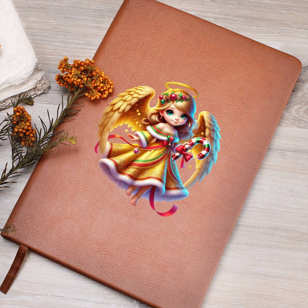 Cute Christmas Angel 020 - Vegan Leather Journal