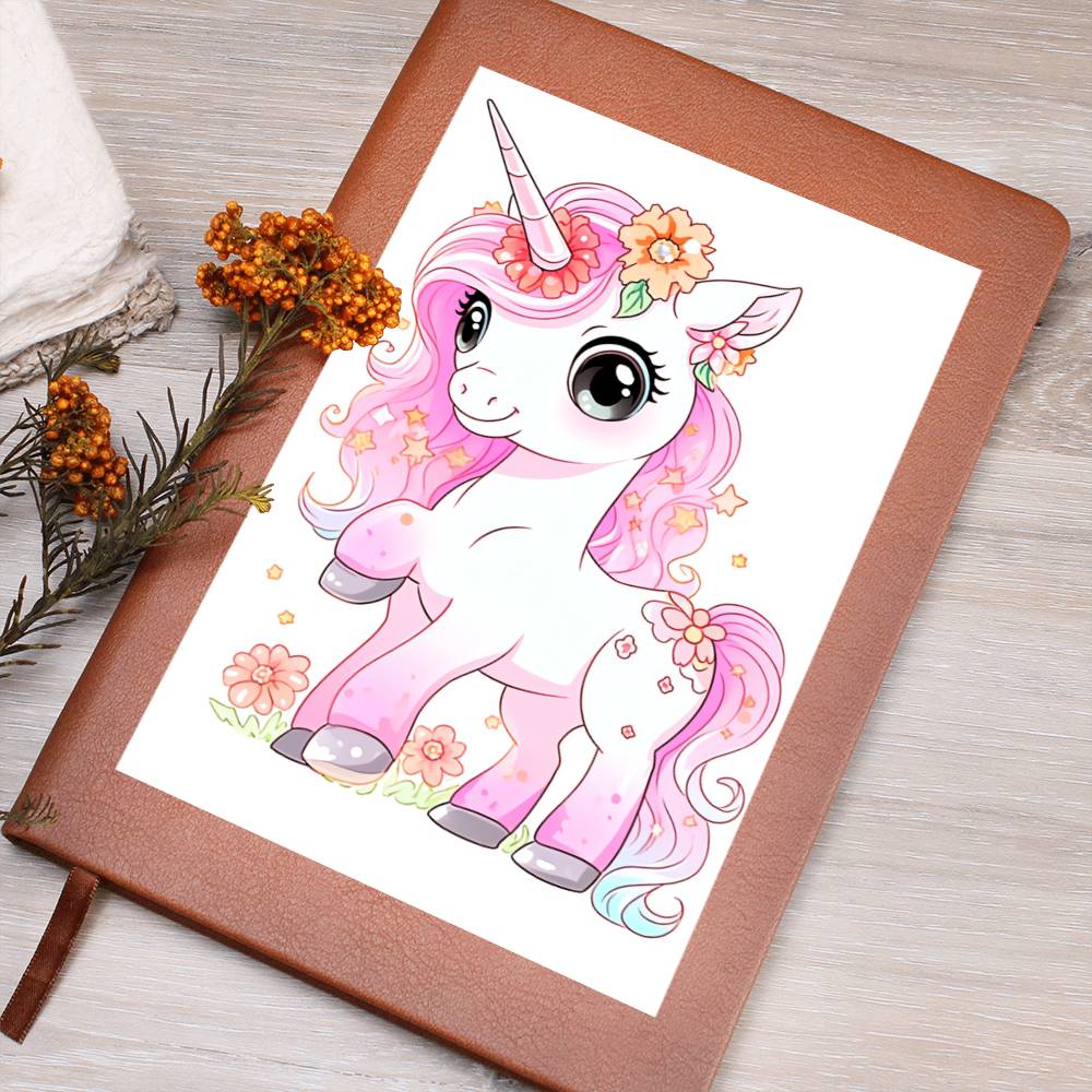 Cute Unicorn 067 - Vegan Leather Journal