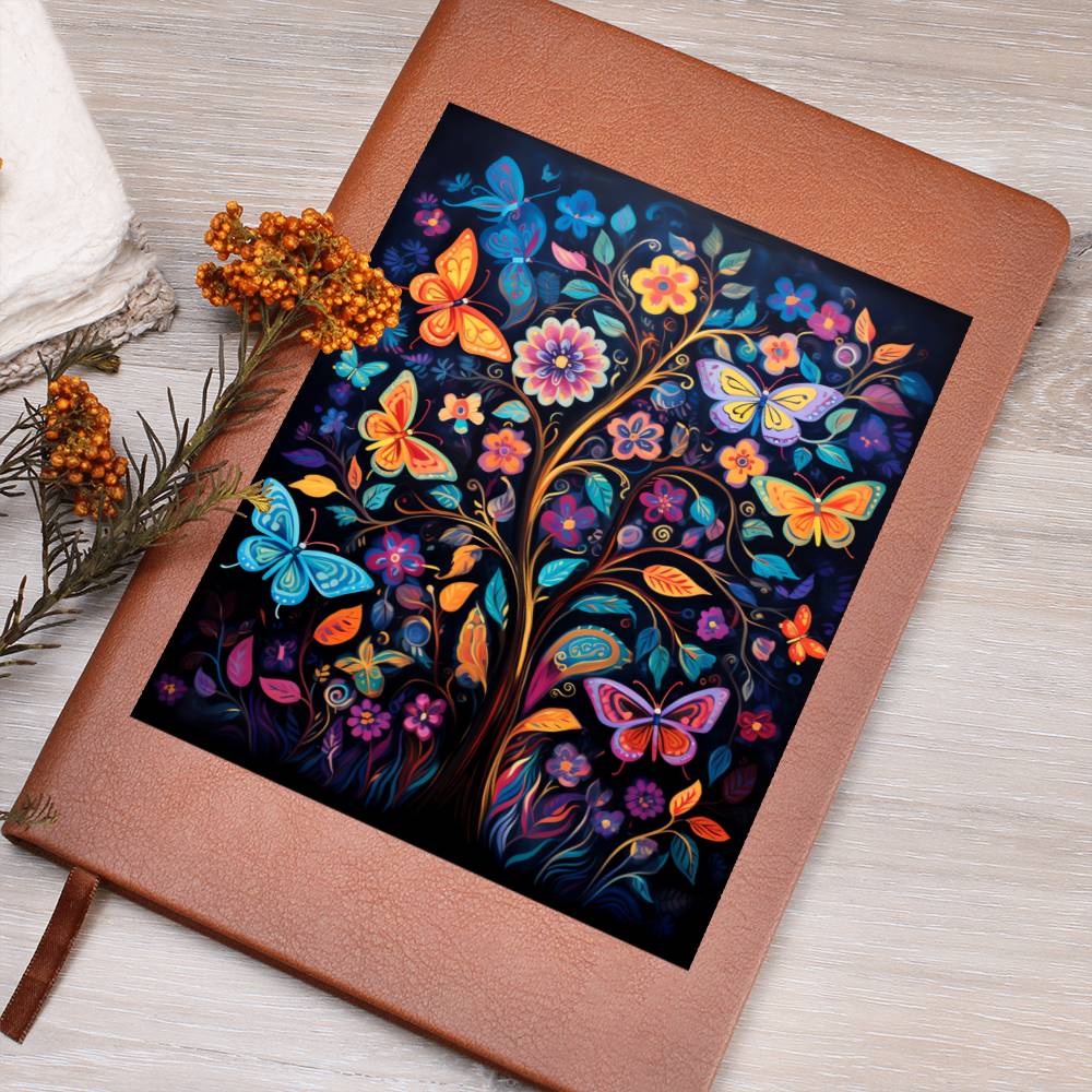 Birds And Floral Design 106 - Vegan Leather Journal