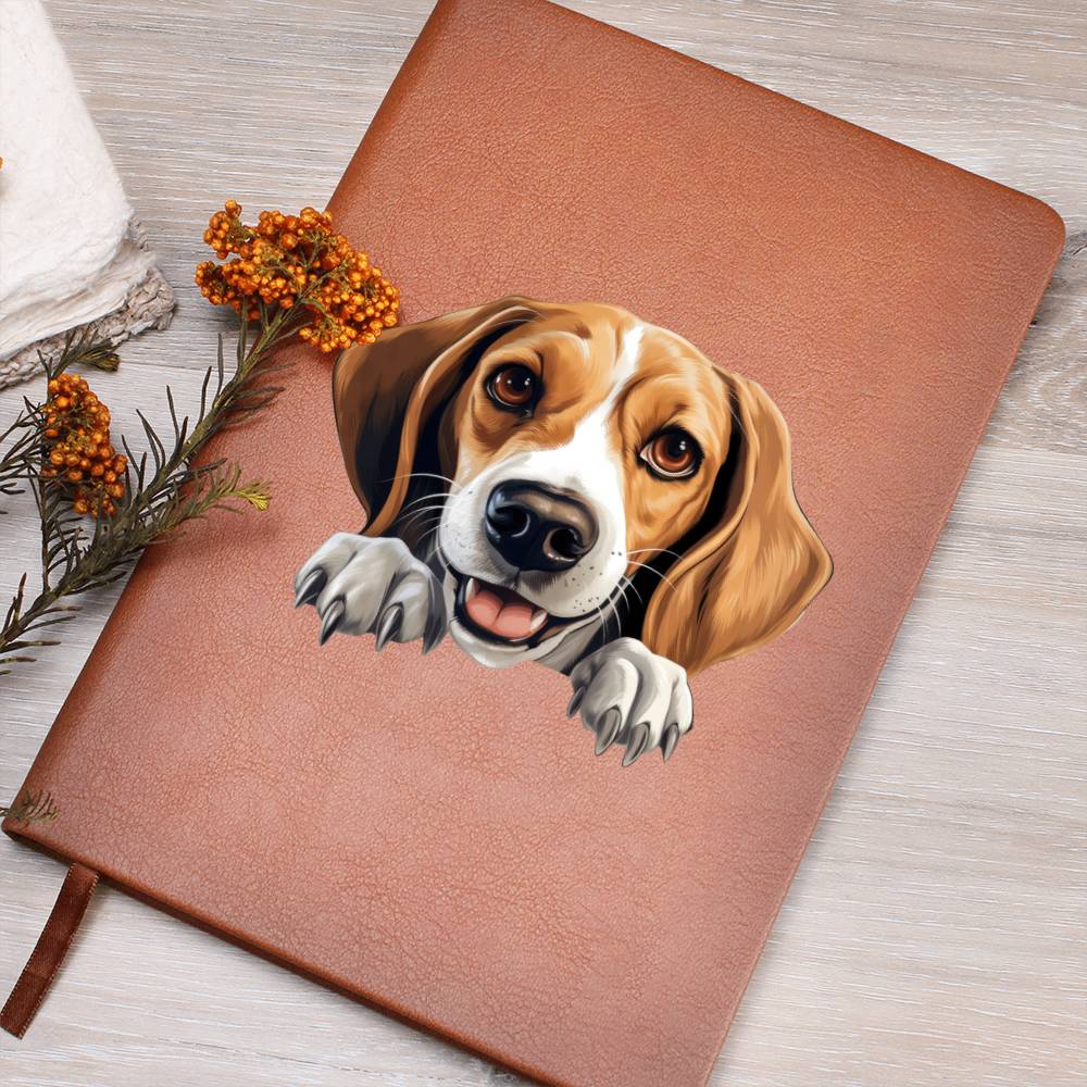American Foxhound  Peeking - Vegan Leather Journal
