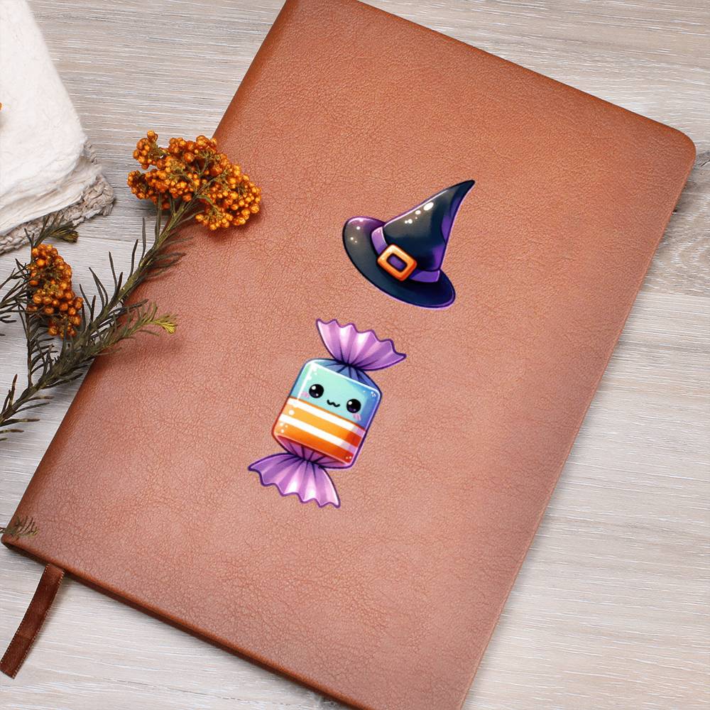 Cute Halloween Sticker 113 - Vegan Leather Journal