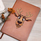 Funny Reindeer Face 13 - Vegan Leather Journal