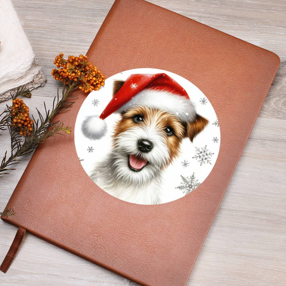Christmas Dog - Parson Russell Terrier - Vegan Leather Journal
