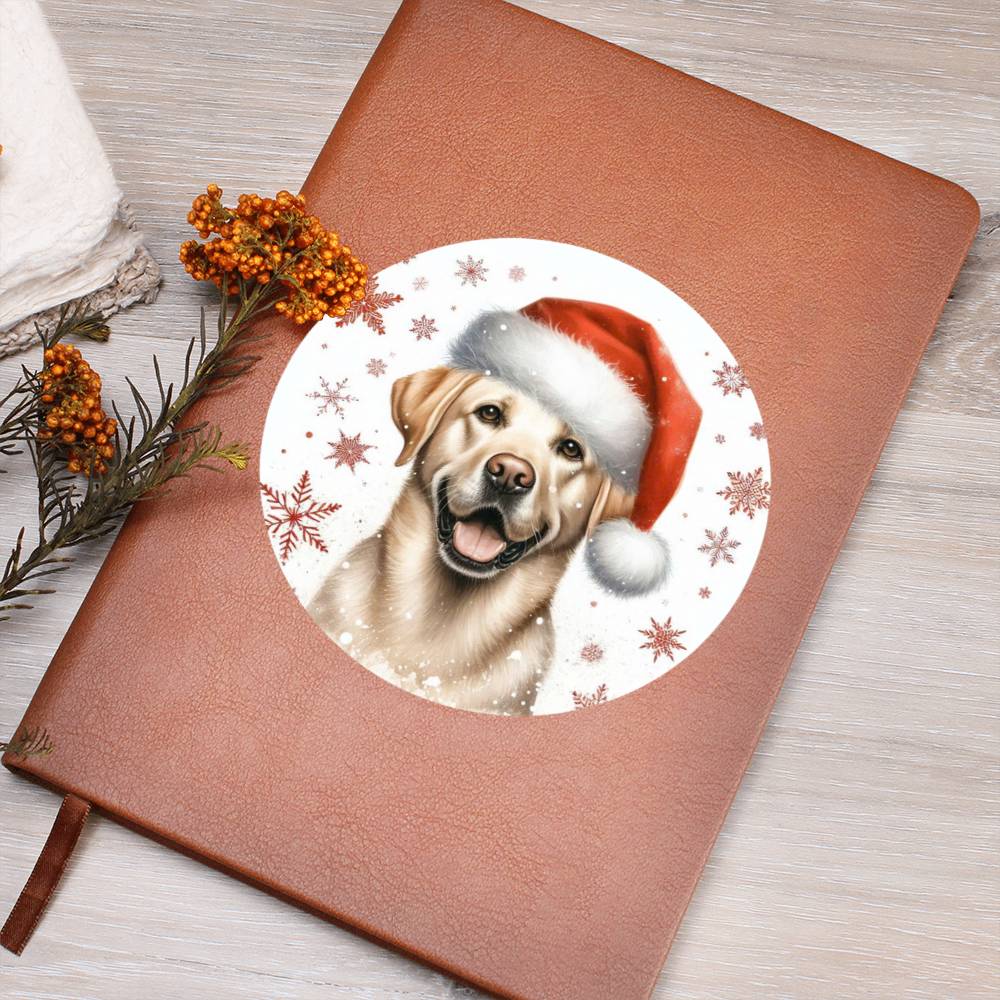 Christmas Dog - Labrador Retriever - Vegan Leather Journal