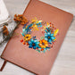 Floral Flower Wreath 064 - Vegan Leather Journal
