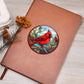 Christmas Red Cardinal Stained Glass Design 001 - Vegan Leather Journal