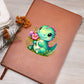 Colorful Baby Dinosaur 008 - Vegan Leather Journal