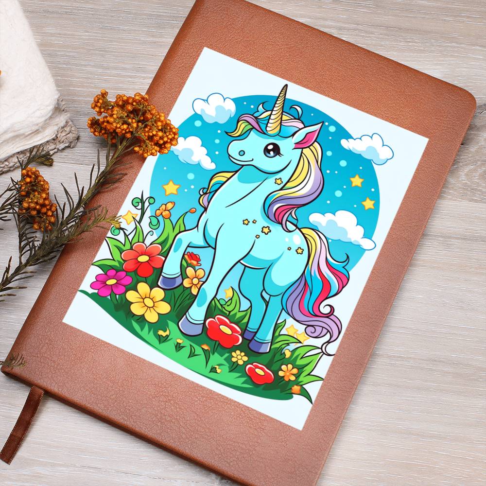 Cute Unicorn 073 - Vegan Leather Journal