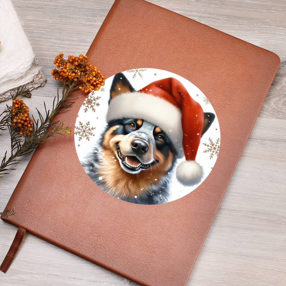 Christmas Dog - Australian Cattle Dog - Vegan Leather Journal