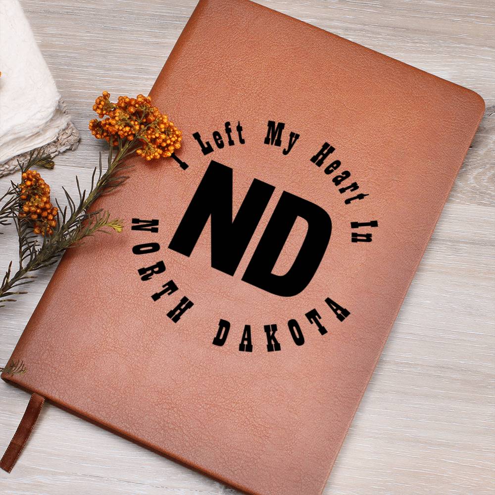 Heart In North Dakota v01 - Vegan Leather Journal