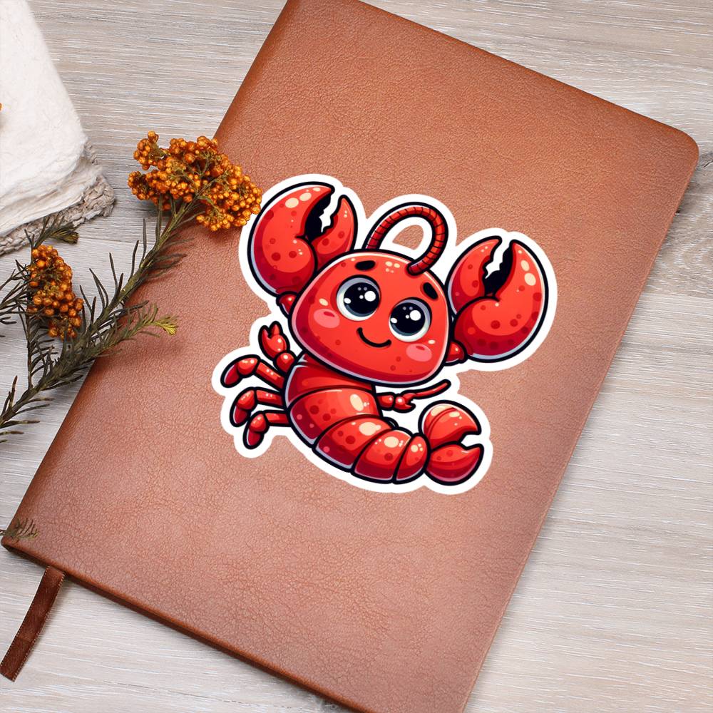 Cute Lobster sticker 88 - Vegan Leather Journal