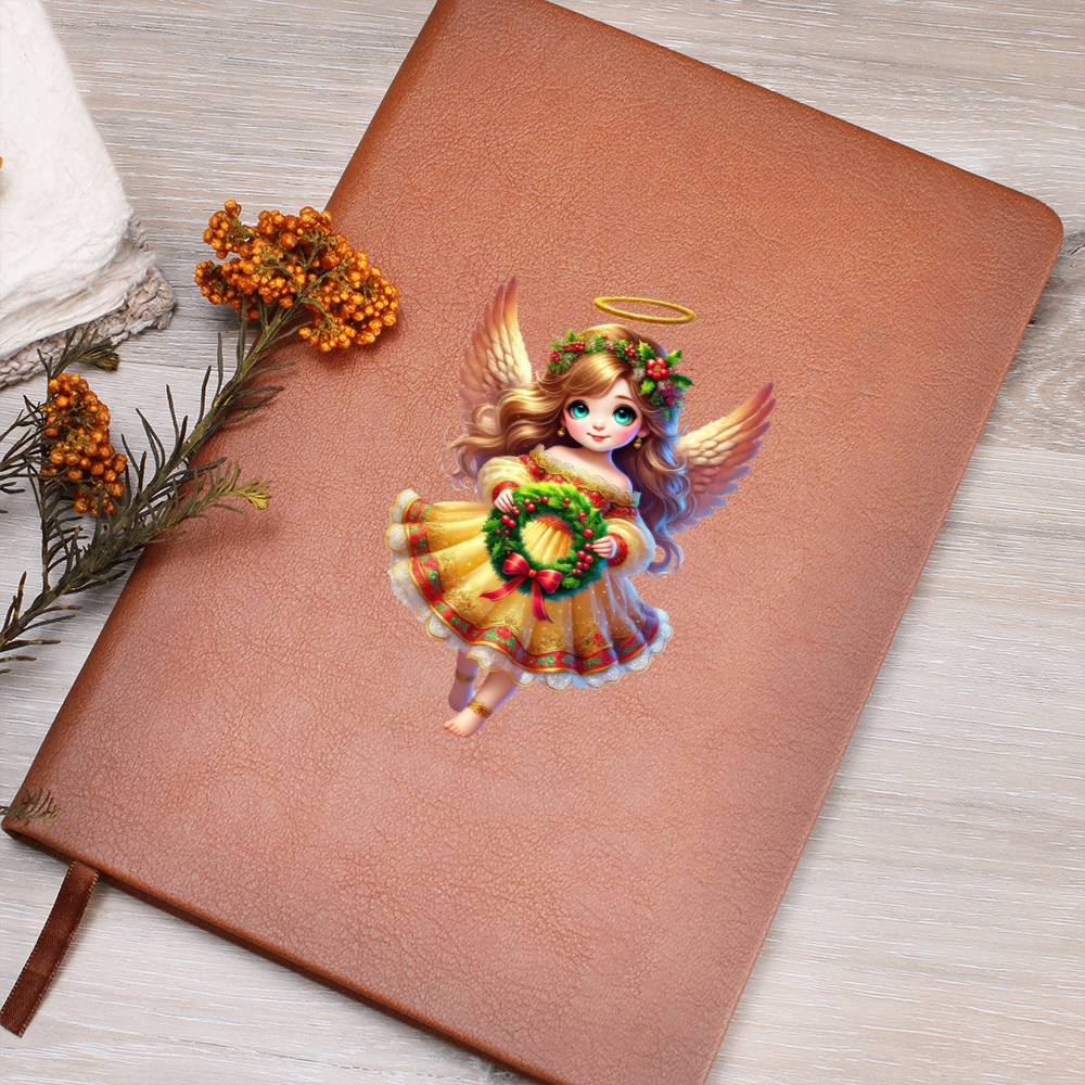 Cute Christmas Angel 001 - Vegan Leather Journal