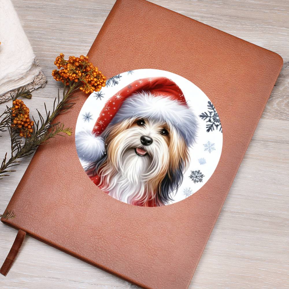 Christmas Dog - Havanese - Vegan Leather Journal