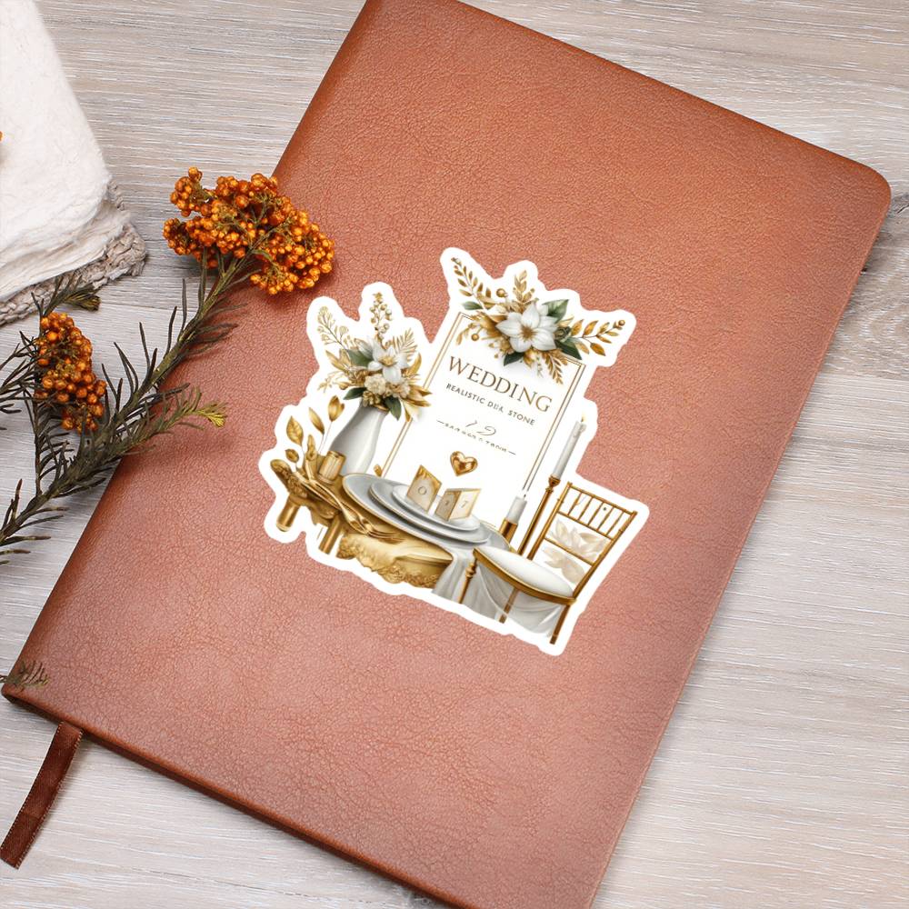 Luxury Wedding Decor Sticker 021 - Vegan Leather Journal