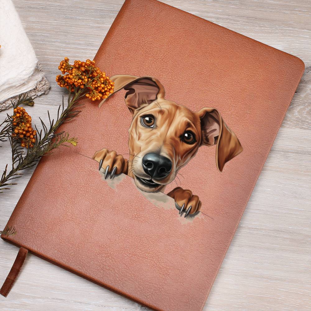 Azawakh Peeking - Vegan Leather Journal