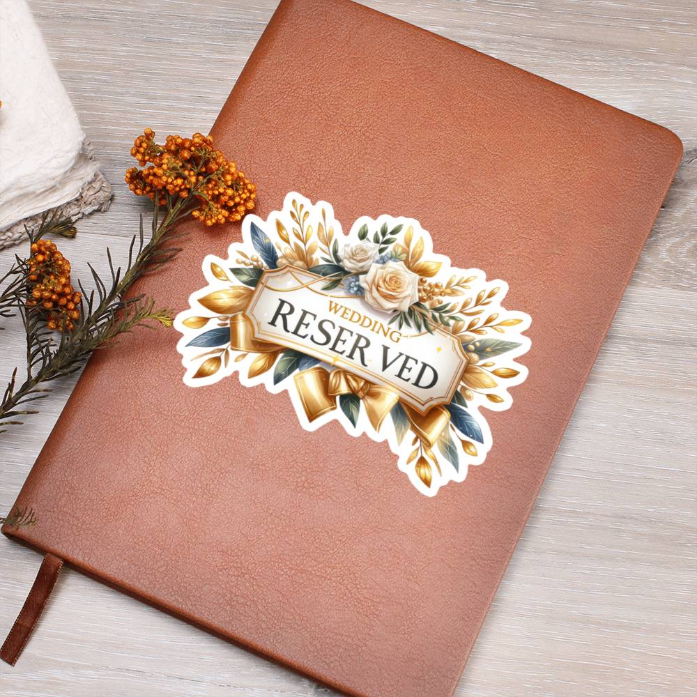 Luxury Wedding Decor Sticker 050 - Vegan Leather Journal