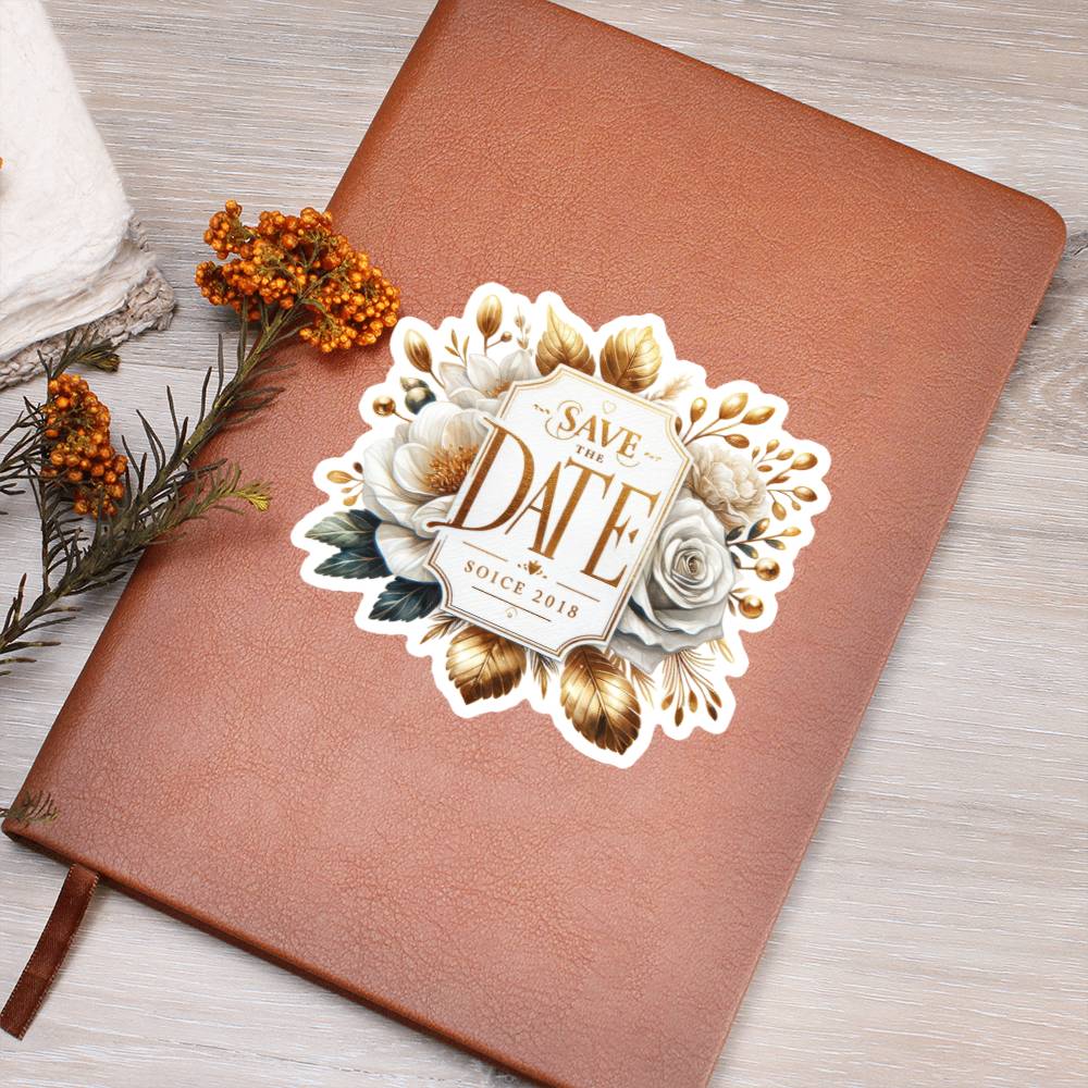 Luxury Wedding Decor Sticker 017 - Vegan Leather Journal