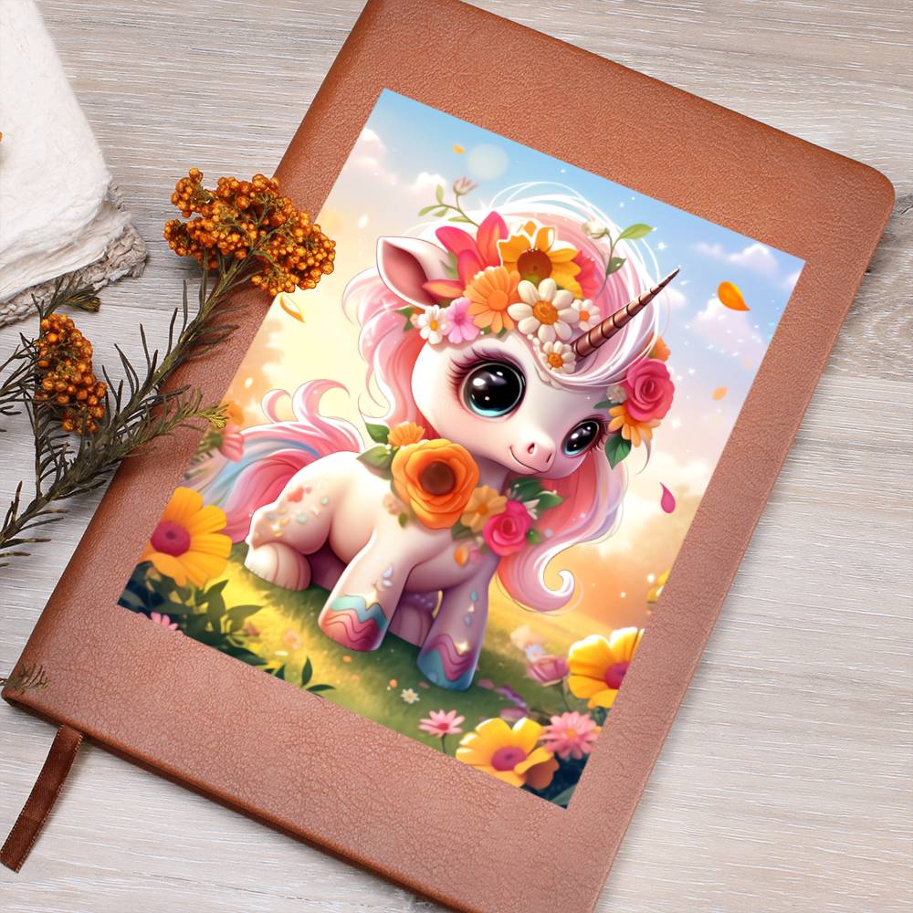 Cute Unicorn 106 - Vegan Leather Journal