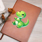Colorful Baby Dinosaur 066 - Vegan Leather Journal
