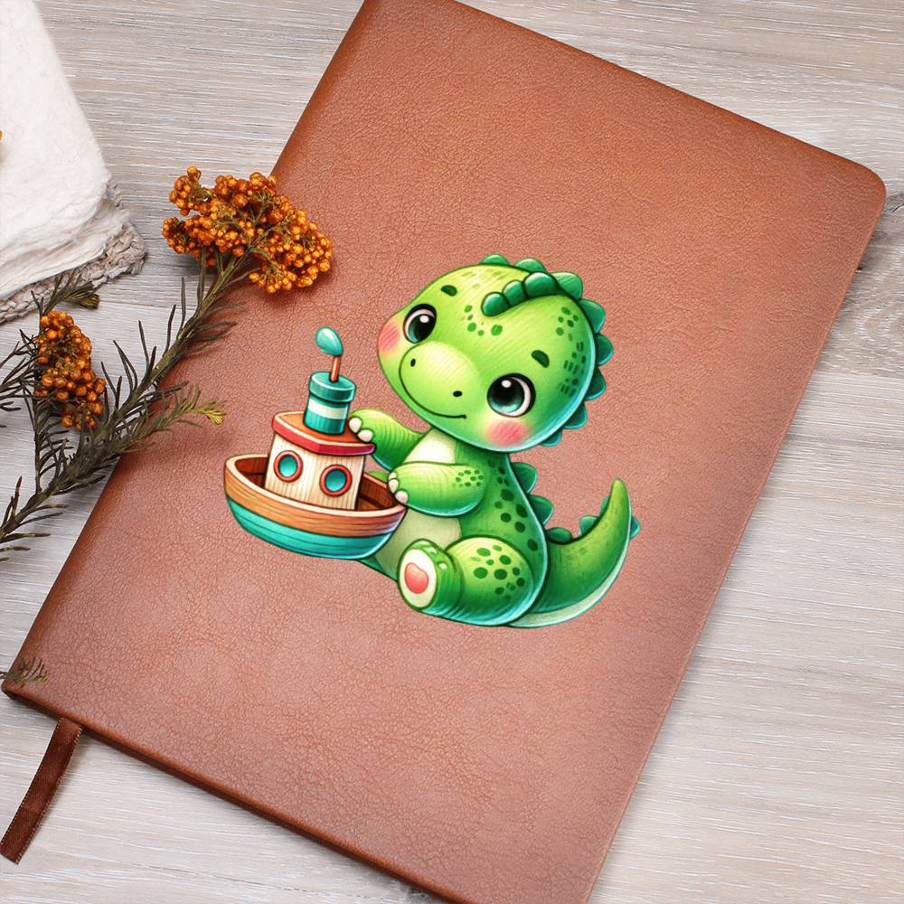 Colorful Baby Dinosaur 108 - Vegan Leather Journal
