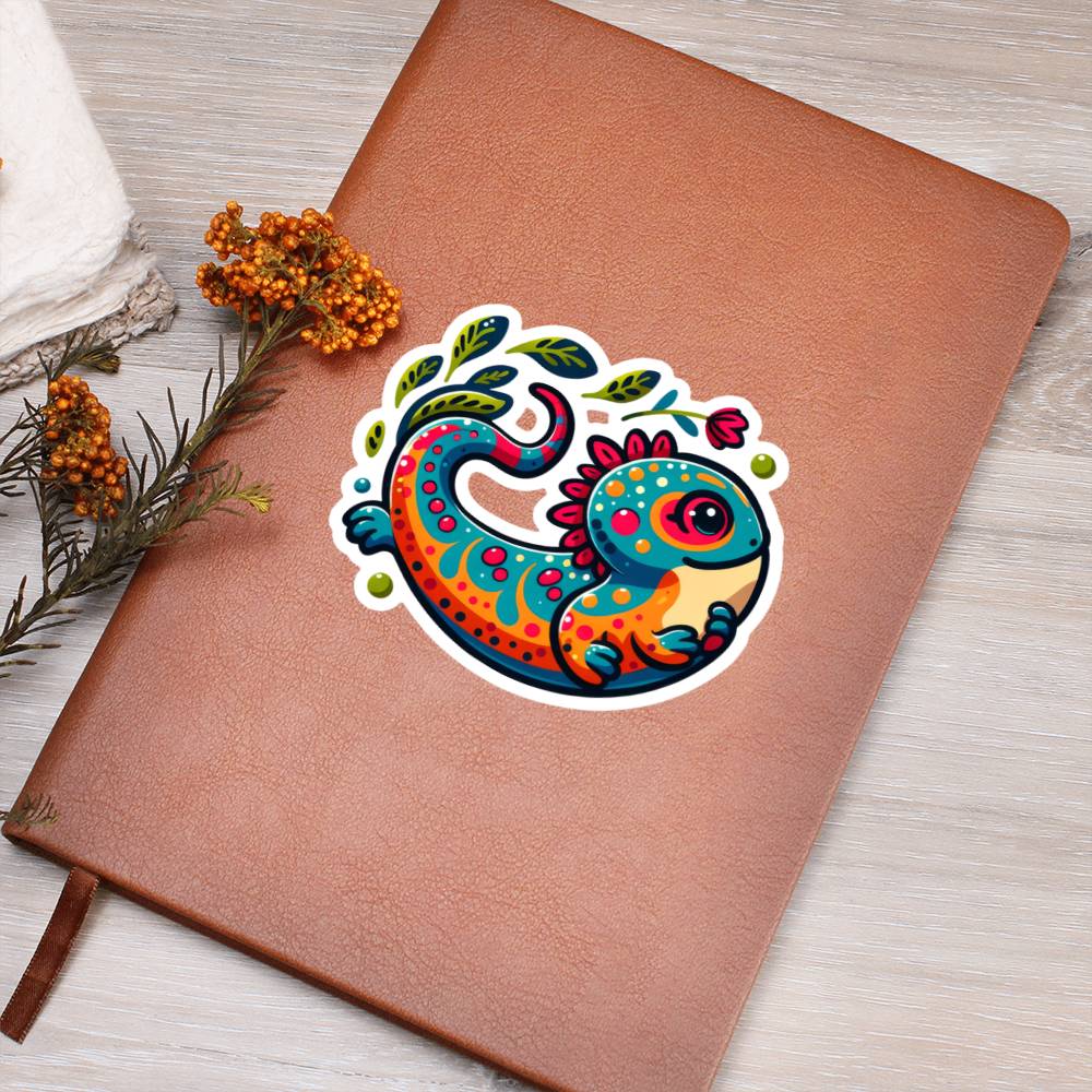 Cute Salamander sticker 151 - Vegan Leather Journal