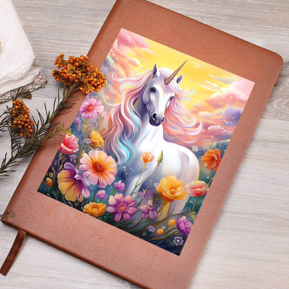 Cute Unicorn 041 - Vegan Leather Journal