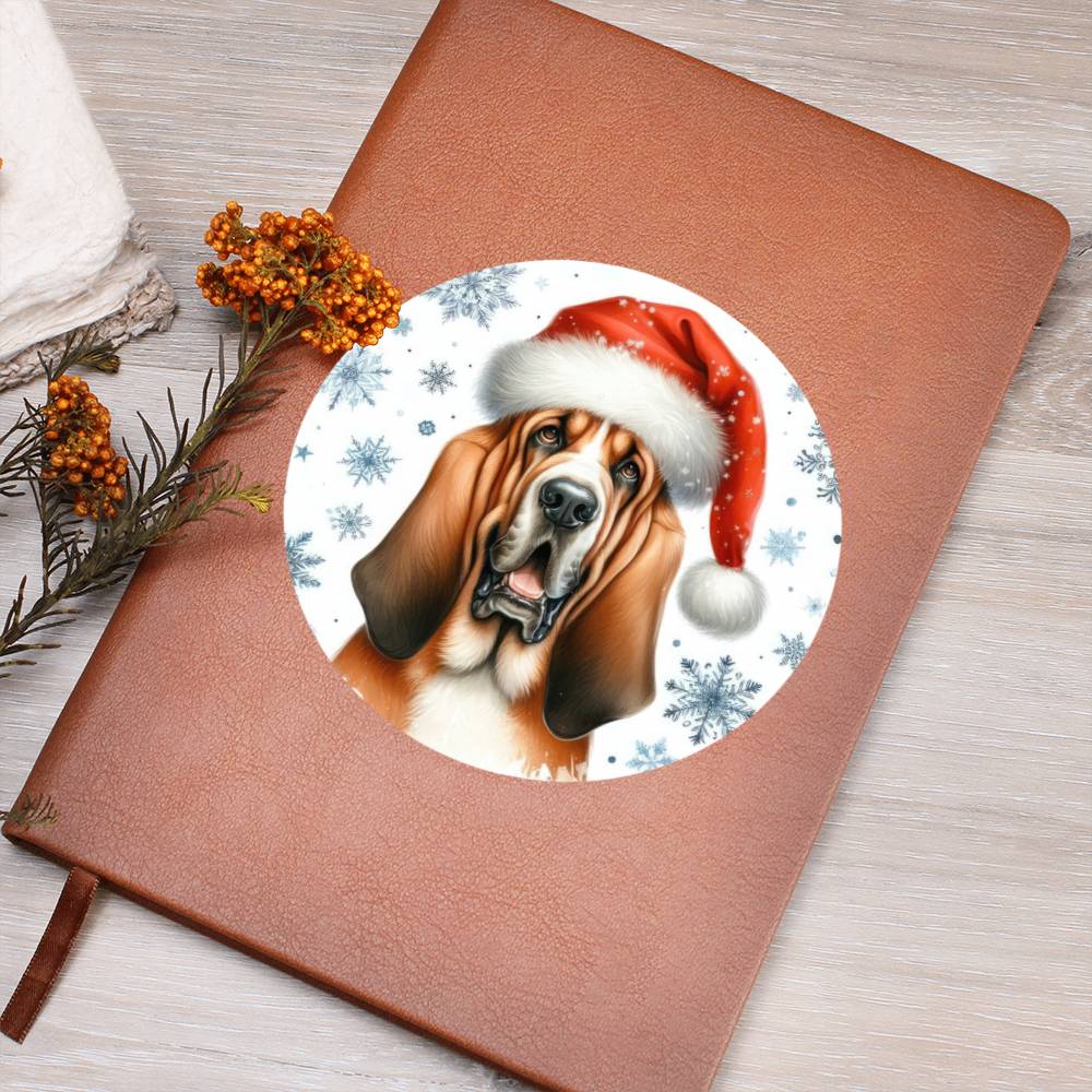 Christmas Dog - Bloodhound - Vegan Leather Journal