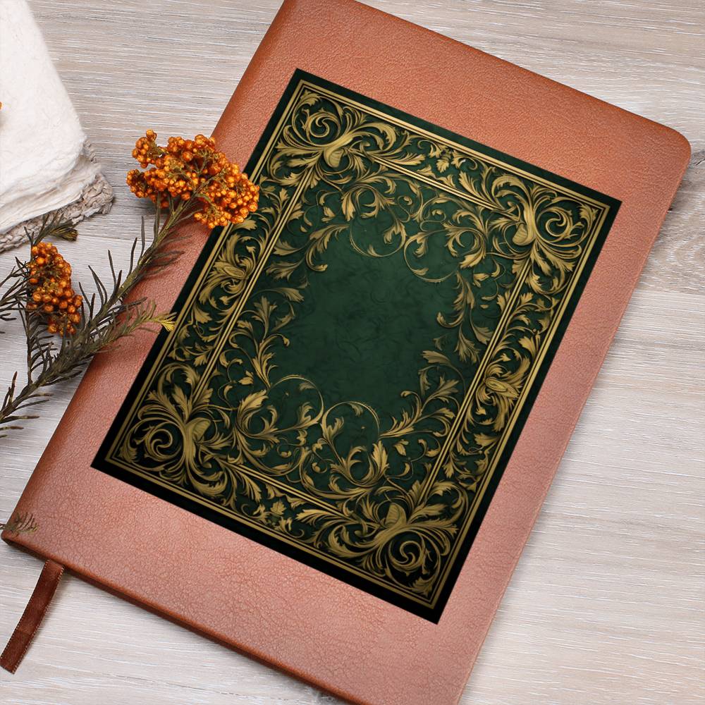 Ornate Gold Cover 032 - Vegan Leather Journal