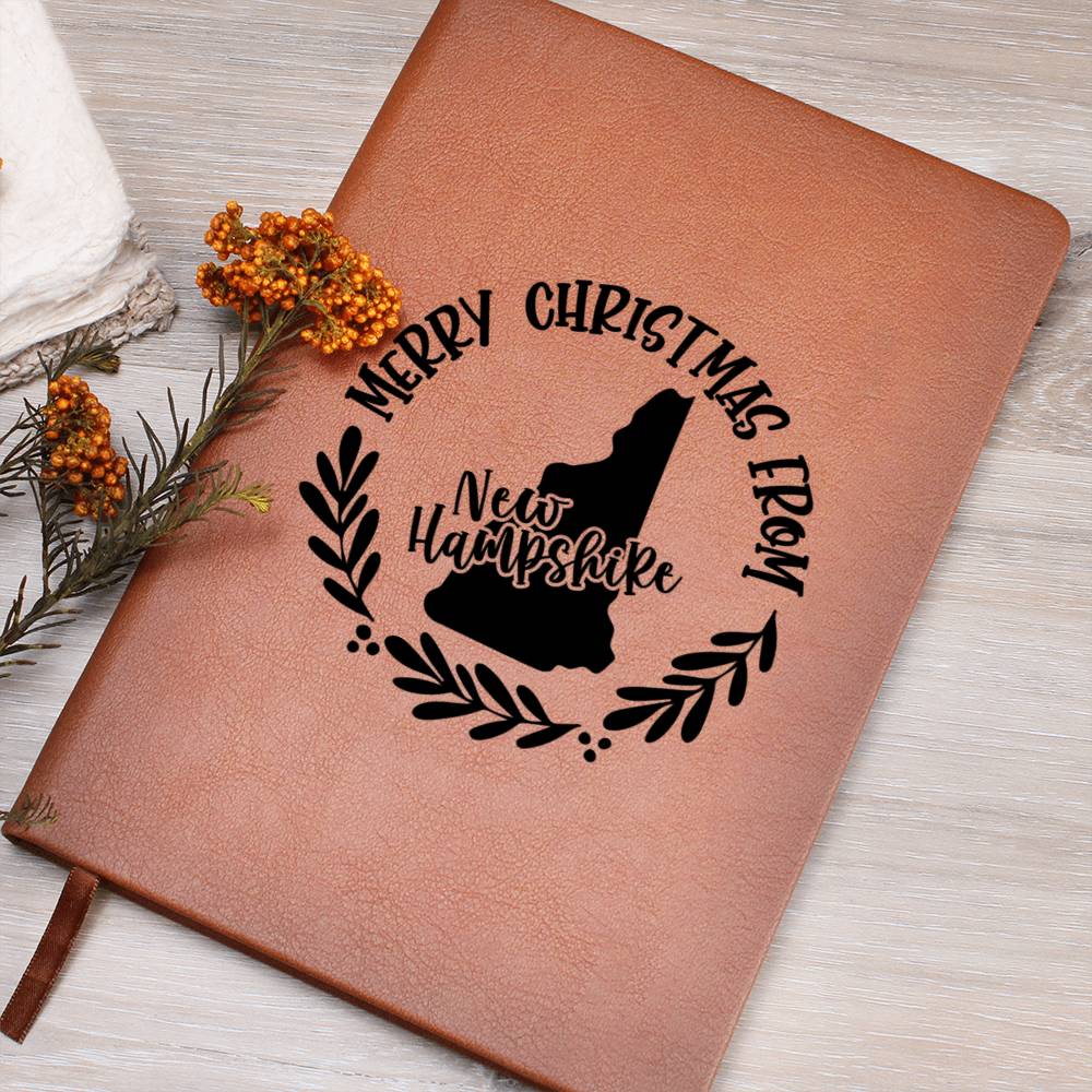 Merry Christmas From New Hampshire - Vegan Leather Journal