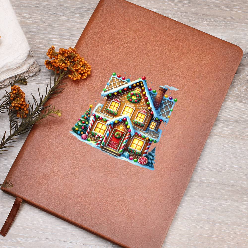 Christmas Gingerbread House 001 - Vegan Leather Journal