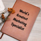 World's Greatest Marketing Specialist v1 - Vegan Leather Journal