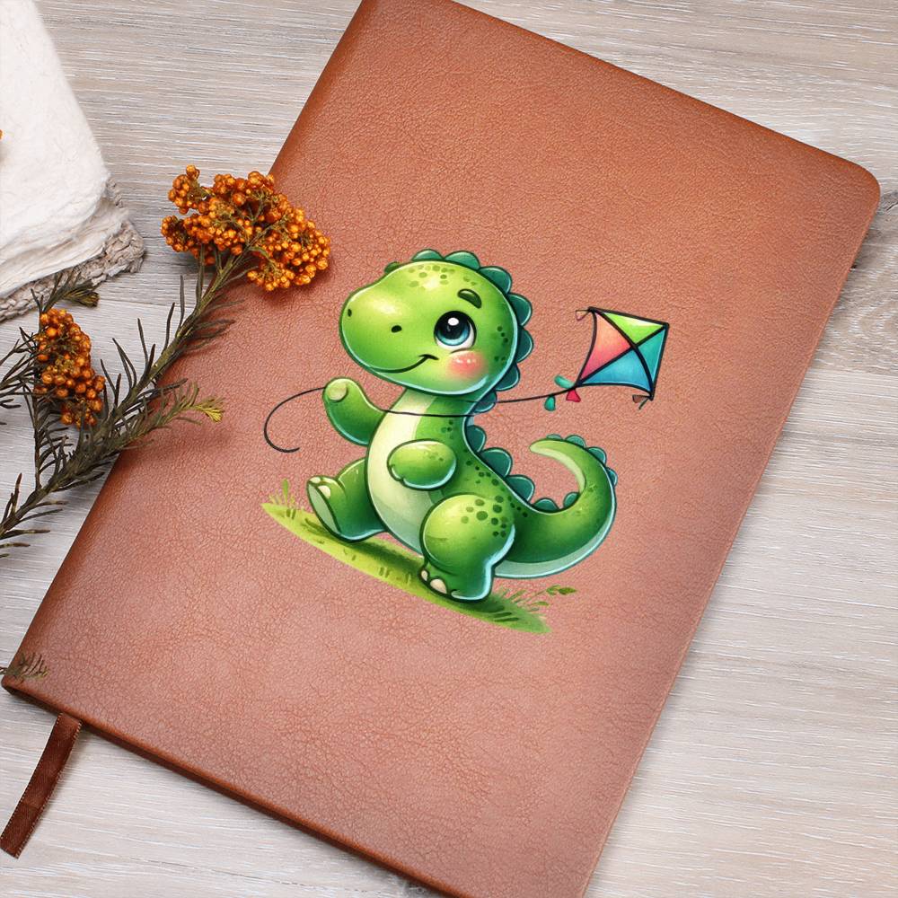 Colorful Baby Dinosaur 031 - Vegan Leather Journal
