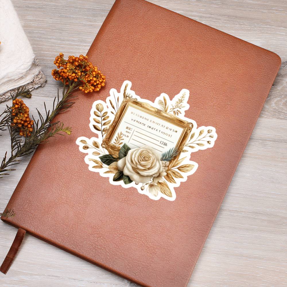 Luxury Wedding Decor Sticker 089 - Vegan Leather Journal