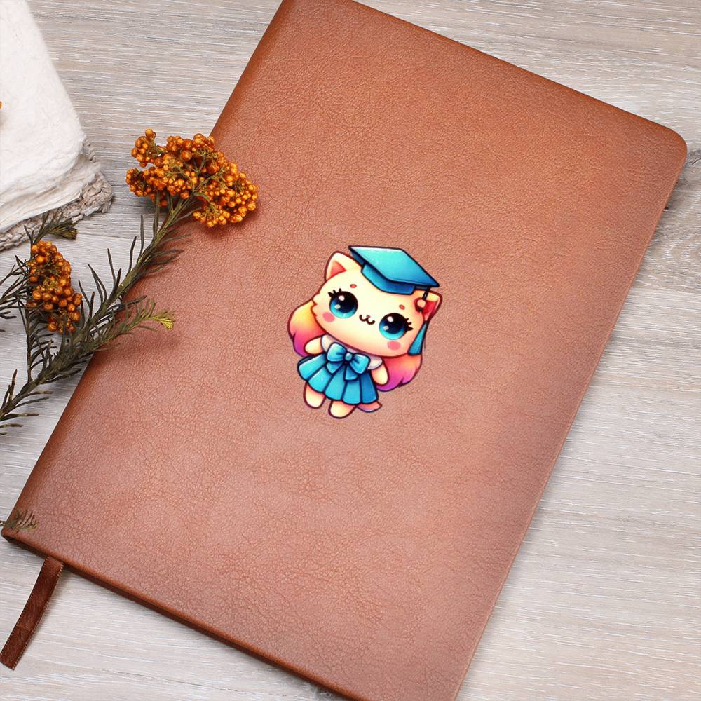 Cute Back to School Sticker 019 - Vegan Leather Journal