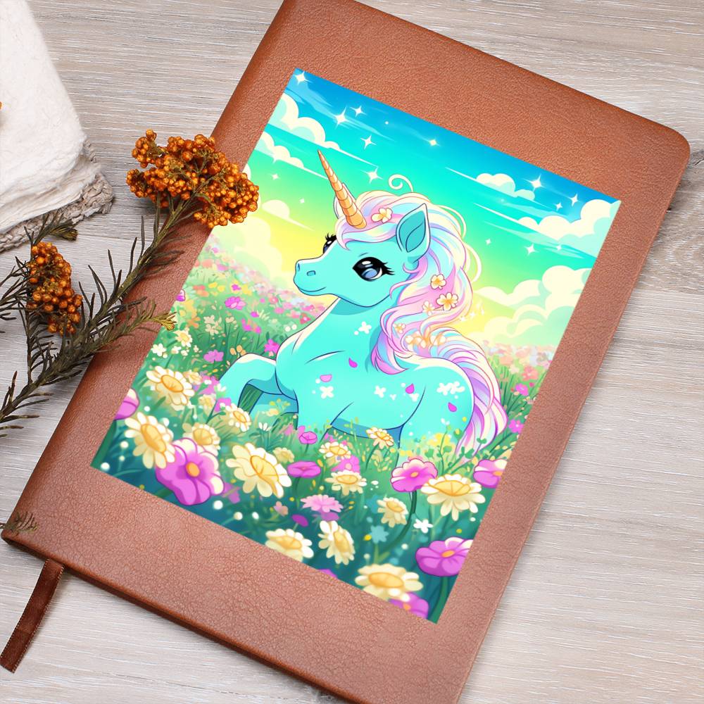 Cute Unicorn 071 - Vegan Leather Journal