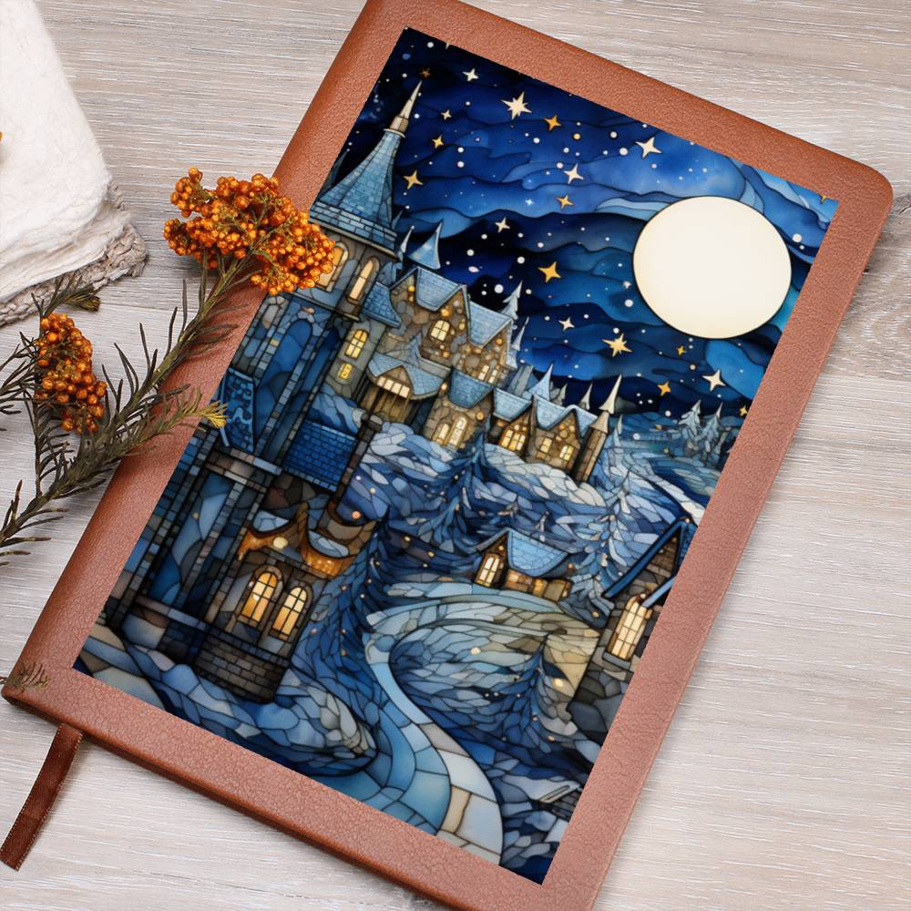 Christmas Stained Glass Design 010 - Vegan Leather Journal
