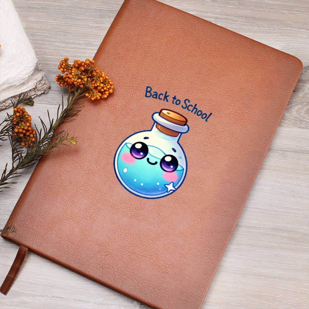 Cute Back to School Sticker 052 - Vegan Leather Journal