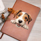 Wire Fox Terrier Peeking - Vegan Leather Journal