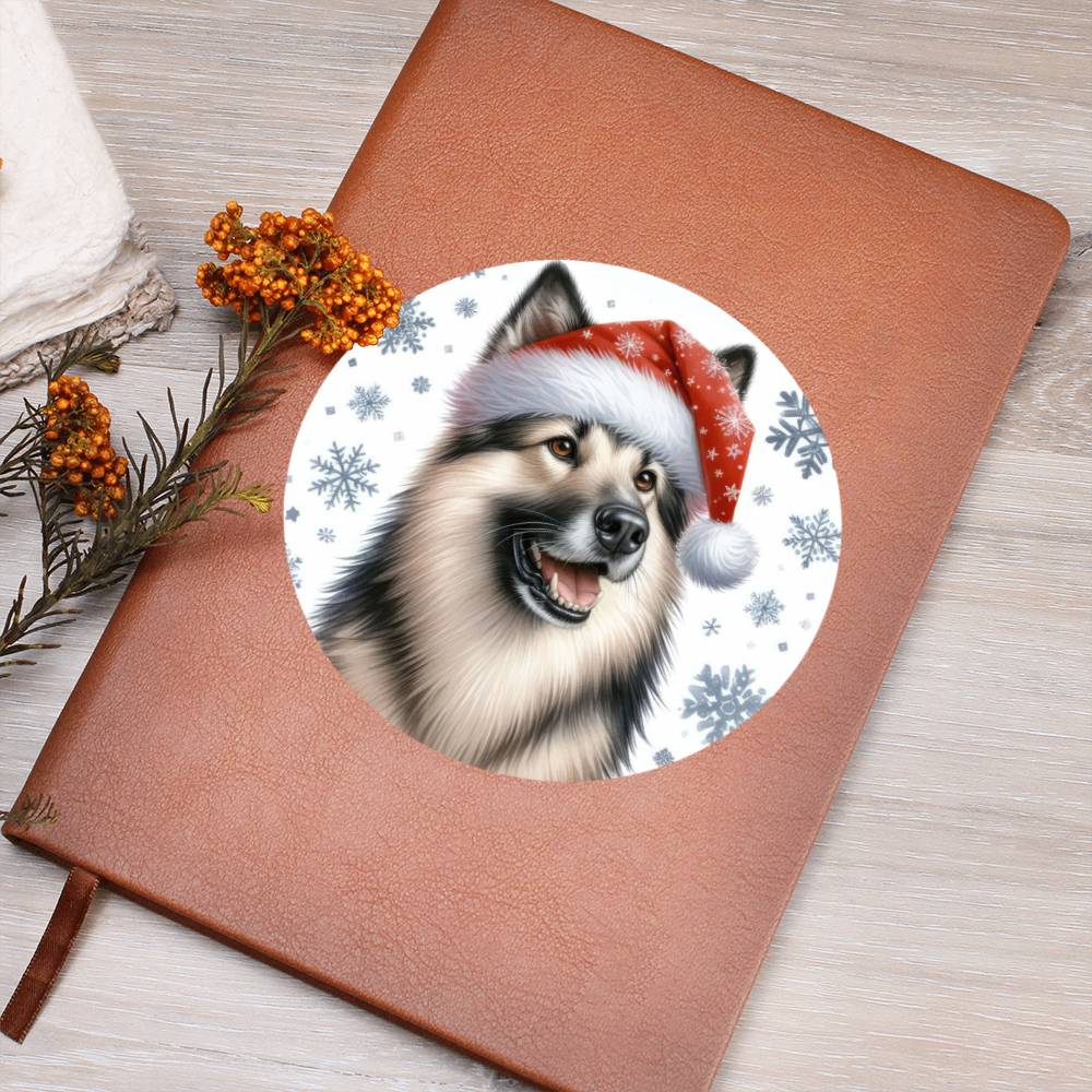 Christmas Dog - Norwegian Elkhound - Vegan Leather Journal