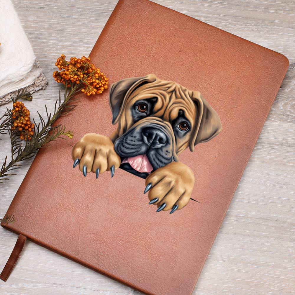 Boerboel Peeking - Vegan Leather Journal