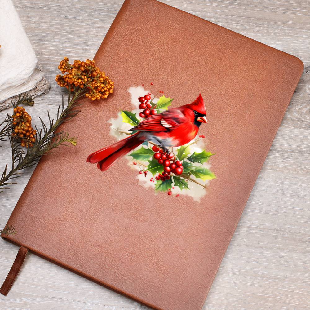 Christmas Cardinal 004 - Vegan Leather Journal