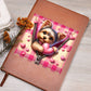 Valentine's Day Dog And Zipper 031 - Vegan Leather Journal